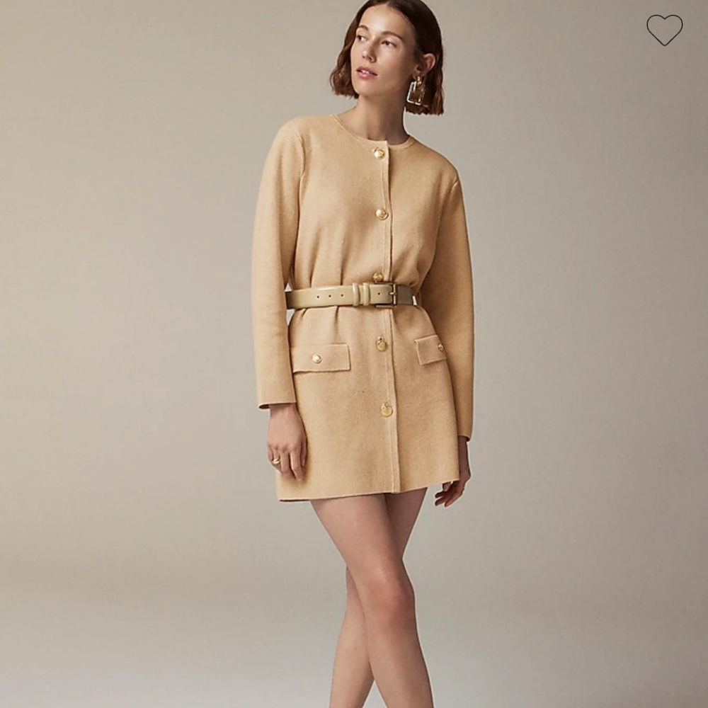 J Crew Long Giselle sweater blazer CF095 Size XS Tan